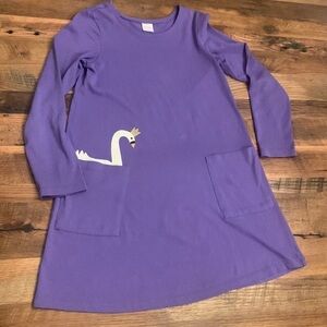 Hanna Andersson swan purple long sleeve Dress 🦢✨💜